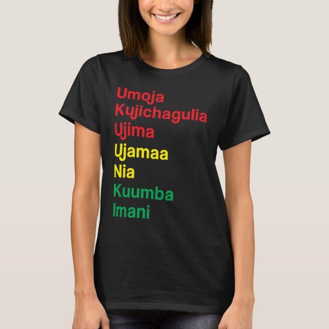 Kwanzaa Principles T-Shirt (Front)