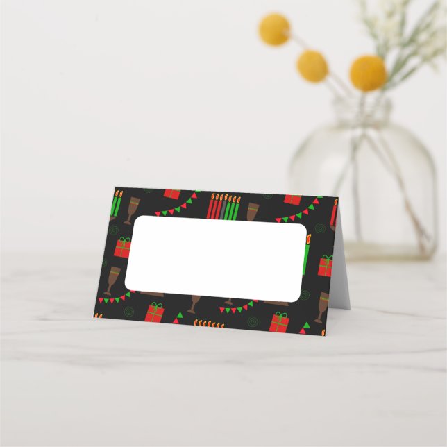 Kwanzaa Print  Place Card (Front)