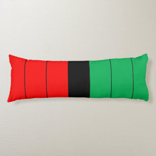 Kwanzaa Red Black Green Kinara Striped Pattern Body Cushion
