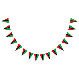 Kwanzaa Red Black Green Kinara Striped Pattern Bunting