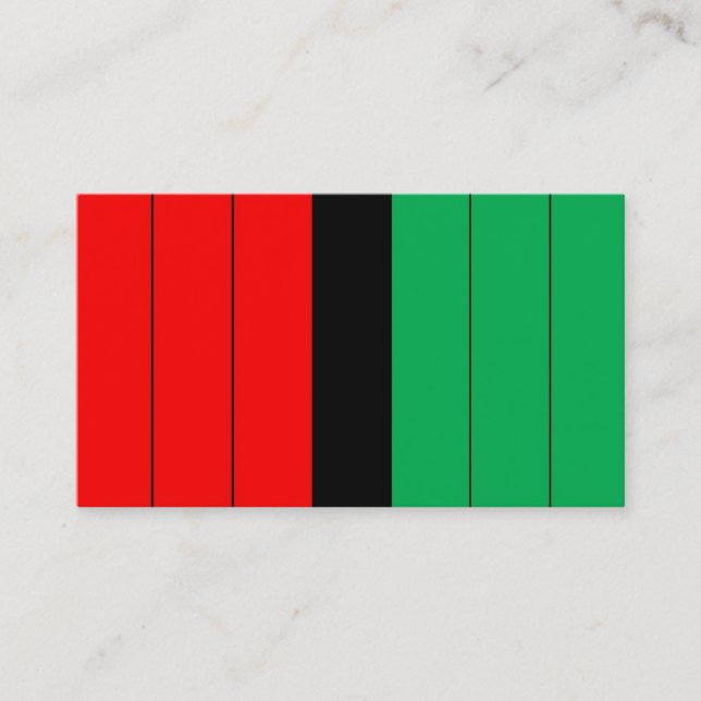 Kwanzaa Red Black Green Kinara Striped Pattern Business Card (Front)