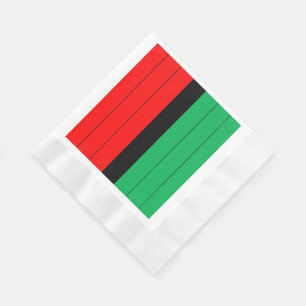 Kwanzaa Red Black Green Kinara Striped Pattern Napkin