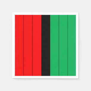 Kwanzaa Red Black Green Kinara Striped Pattern Napkin