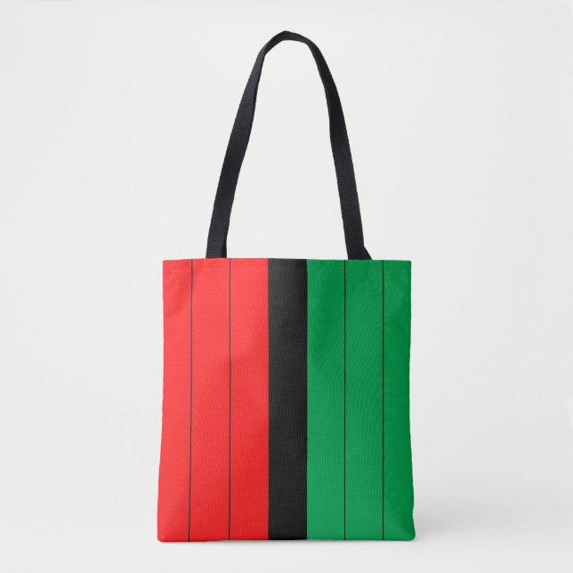 Kwanzaa Red Black Green Kinara Striped Pattern Tote Bag (Front)