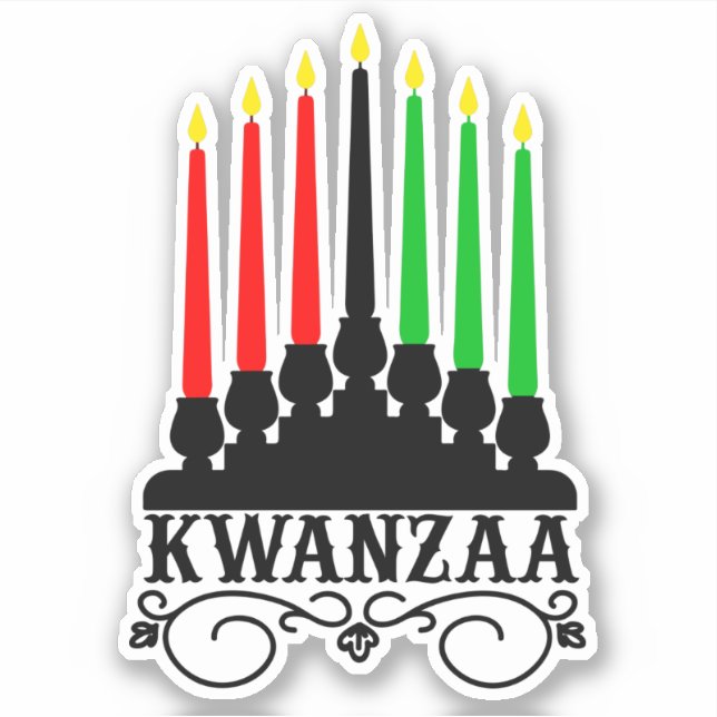 Kwanzaa Seven Candles  Kiss Cut  (Front)