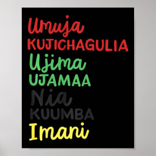 Kwanzaa Seven Principles African American Christma Poster