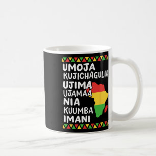 Kwanzaa Seven Principles African Map Black Pride M Coffee Mug
