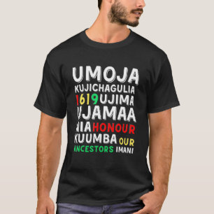 Kwanzaa Seven Principles Afro American Kwanza Sym T-Shirt