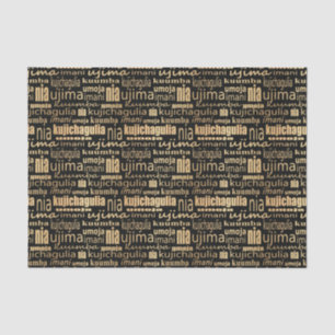 Kwanzaa Seven Principles (Black/Gold)   Tissue Paper