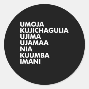 Kwanzaa Seven Principles Classic Round Sticker