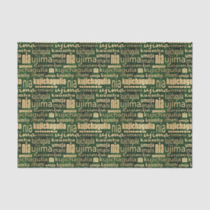 Kwanzaa Seven Principles(Green/Gold) Tissue Paper