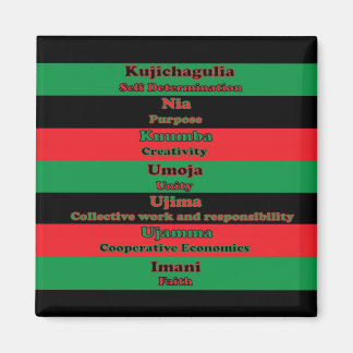 Kwanzaa Seven Principles Green Red Black Magnet