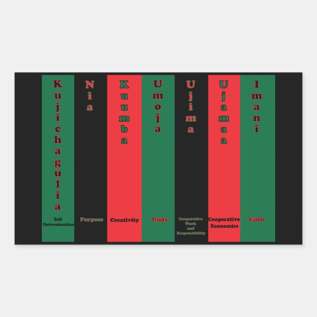 Kwanzaa Seven Principles Sticker (Front)