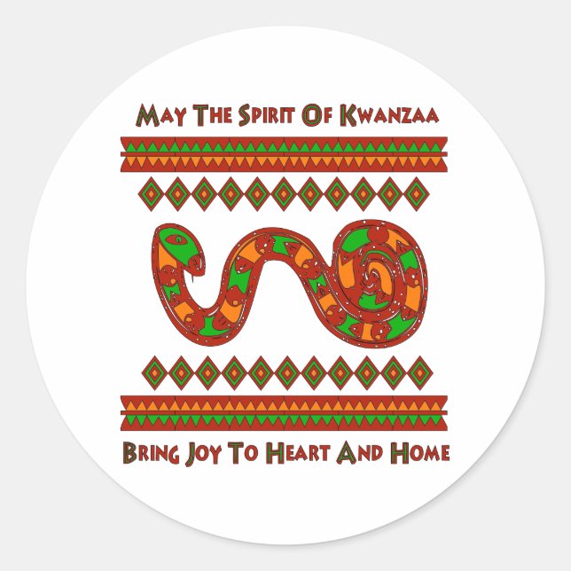 Kwanzaa Snake Classic Round Sticker (Front)