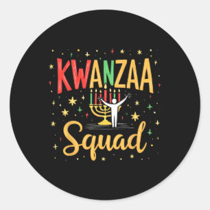 Kwanzaa Squad Family Afro-american Happy Holidays Classic Round Sticker
