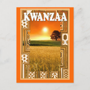 Kwanzaa - sunset and cornfields postcard