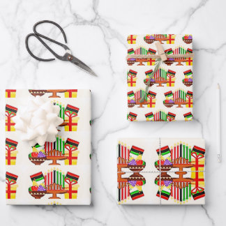 Kwanzaa Table Painting Wrapping Paper Sheet