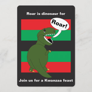 Kwanzaa Tyrannosaurus Rex Custom Invitation