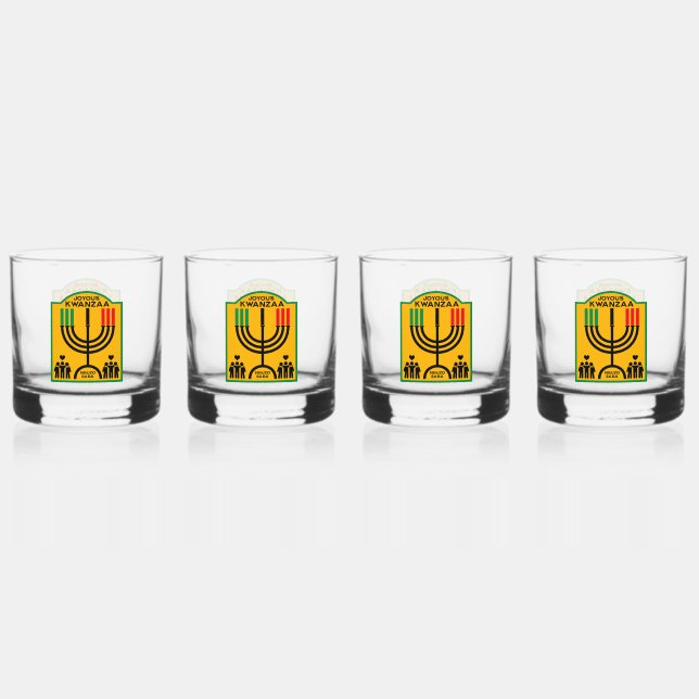 Kwanzaa Umoja Whiskey Glass (Front)