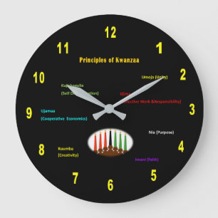 Kwanzaa Wall Clock Round