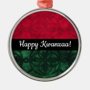 Kwanzaa Watercolor Batik Metal Tree Decoration