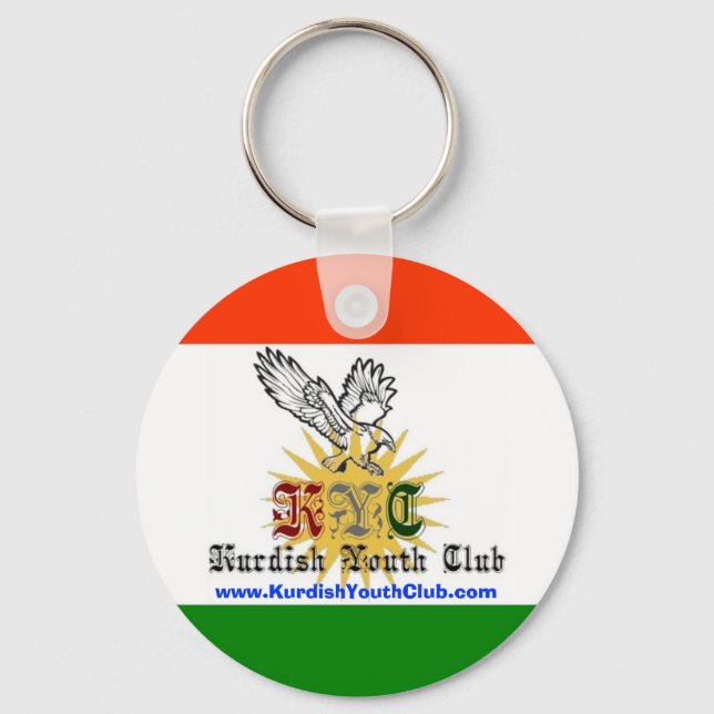 kycflag Key chain, www.KurdishYouthClub.com Key Ring (Front)