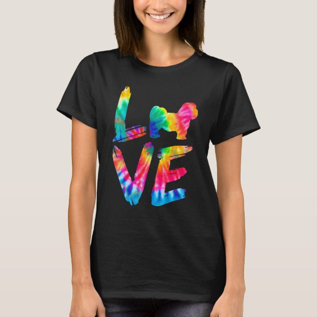 Kyi Leo Tie Dye Love Dog Mum Dad T-Shirt (Front)