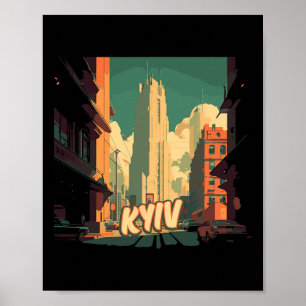 Kyiv Retro Ukraine Vintage Kyivan Traveling Travel Poster