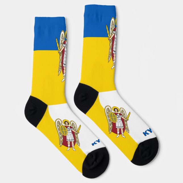 Kyiv Socks, Ukrainian Flag, Patriotic Ukraine Socks (Right)