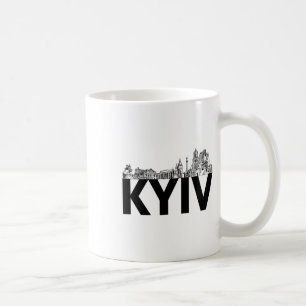 Kyiv Ukraine Europe City Skyline Silhouette Outlin Coffee Mug