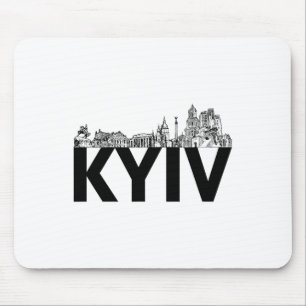 Kyiv Ukraine Europe City Skyline Silhouette Outlin Mouse Mat