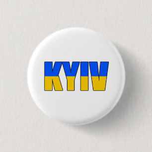 Kyiv Ukraine flag 3 Cm Round Badge