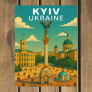 Kyiv Ukraine Grand Central Square Travel Postcard