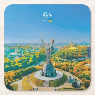 Kyiv, Ukraine - Mother Ukraine Monument Square Paper Coaster