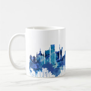 Kyiv Ukraine Skyline Blue Coffee Mug