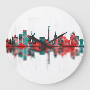 Kyiv Ukraine Skyline Large Clock