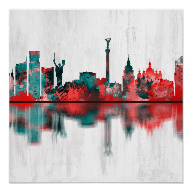 Kyiv Ukraine Skyline Poster (Front)