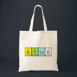 Kylah periodic table name tote bag<br><div class="desc">Kylah spelled out as K Y La H (Potassium Yttrium Lanthanum Hydrogen) on a bag for the scientist in you.</div>