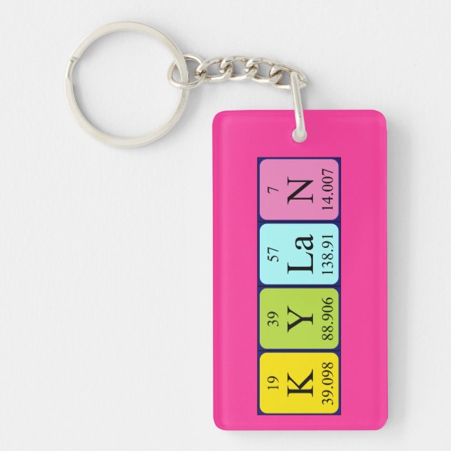 Kylan periodic table name keyring (Front)