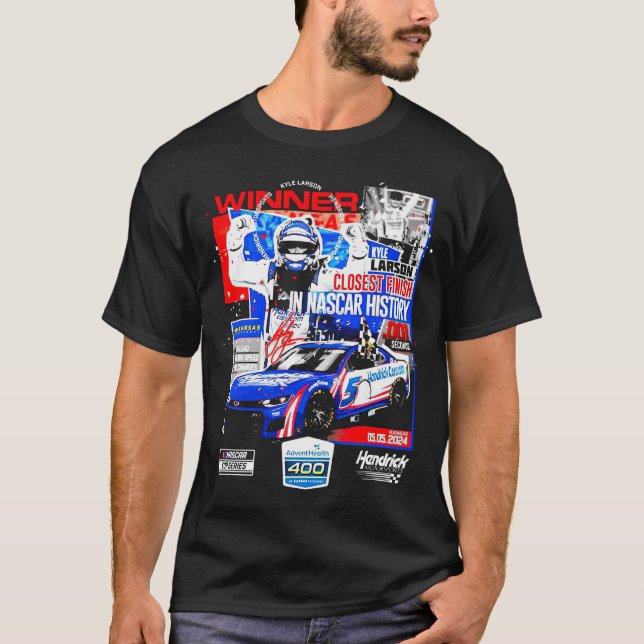 Kyle Larson Chequered Flag Sports 2024 AdventHealt T-Shirt (Front)