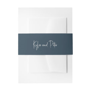 Kylee Grey Traditional Elegant Wedding Invitation Belly Band