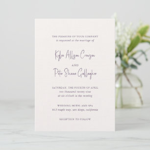 Kylee Mauve Traditional Elegant Wedding Invitation