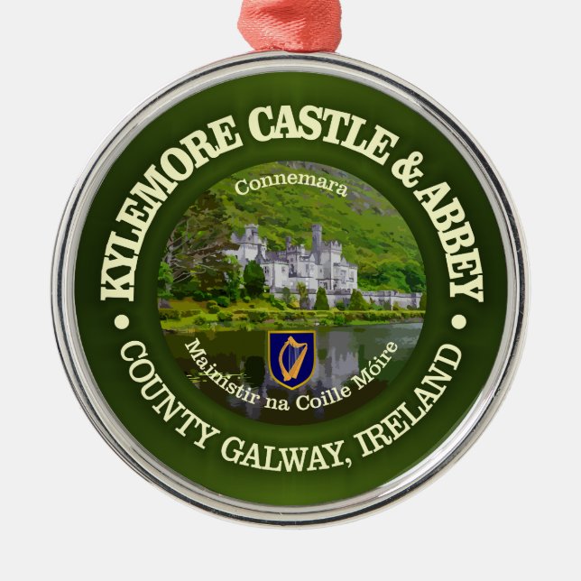 Kylemore Castle & Abbey (rd) Metal Tree Decoration (Front)
