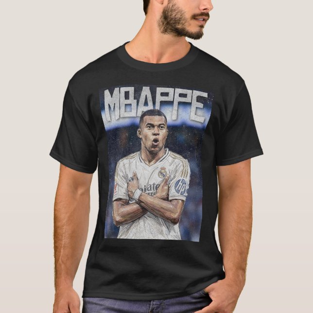 Kylian Mbappe Artistic Scribble Portrait T-Shirt (Front)