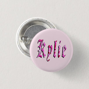 "Kylie" Floral Pink Kylie Name, 3 Cm Round Badge