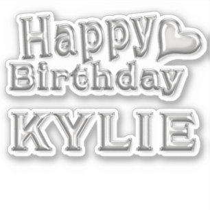 Kylie Happy Birthday silver Sticker