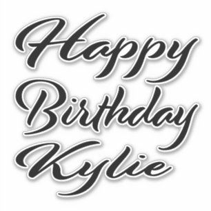 Kylie name first name black sticker birthday