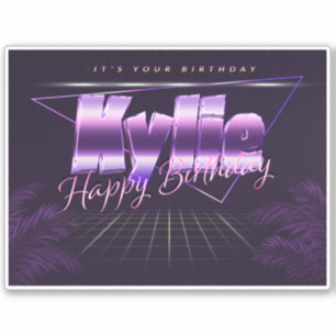 Kylie Name First name lila retro Sticker Birthday