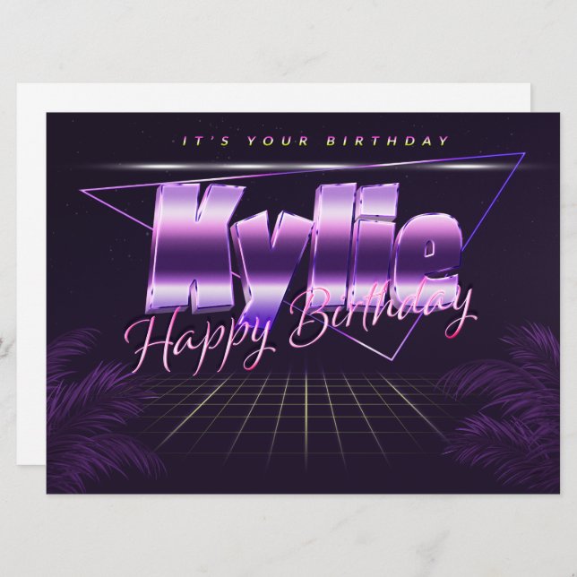 Kylie Name First name pura retro card Birthday (Front/Back)