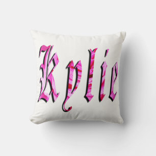 Kylie, Name,  Logo, White Throw Cushion. Cushion